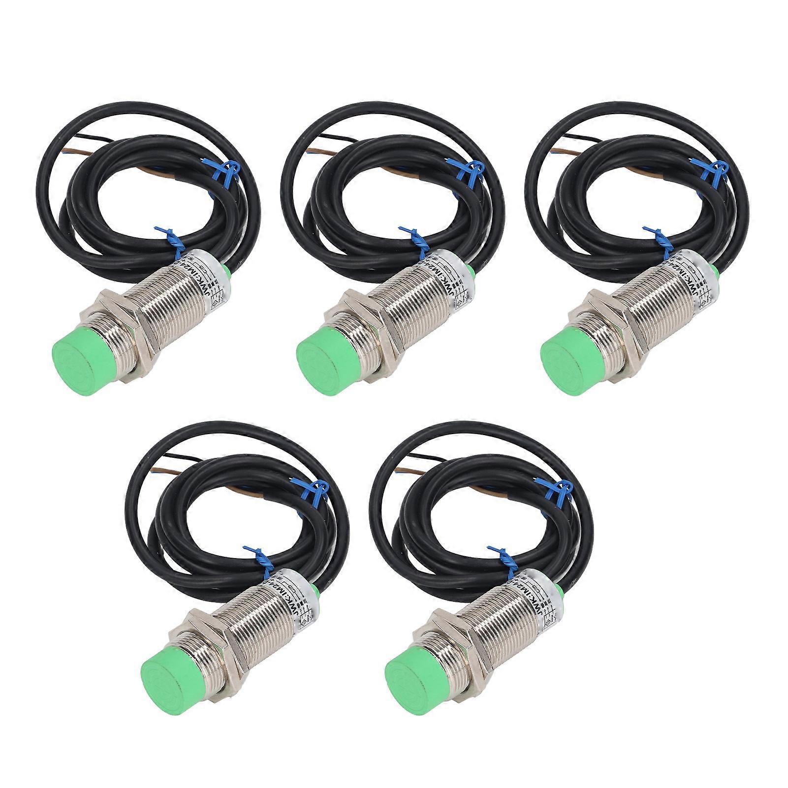 5PCS Inductive Proximity Switch NPN ABS Aluminum Alloy IP65 Waterproof Non Embedded Approach Sensor 6‑36VDC