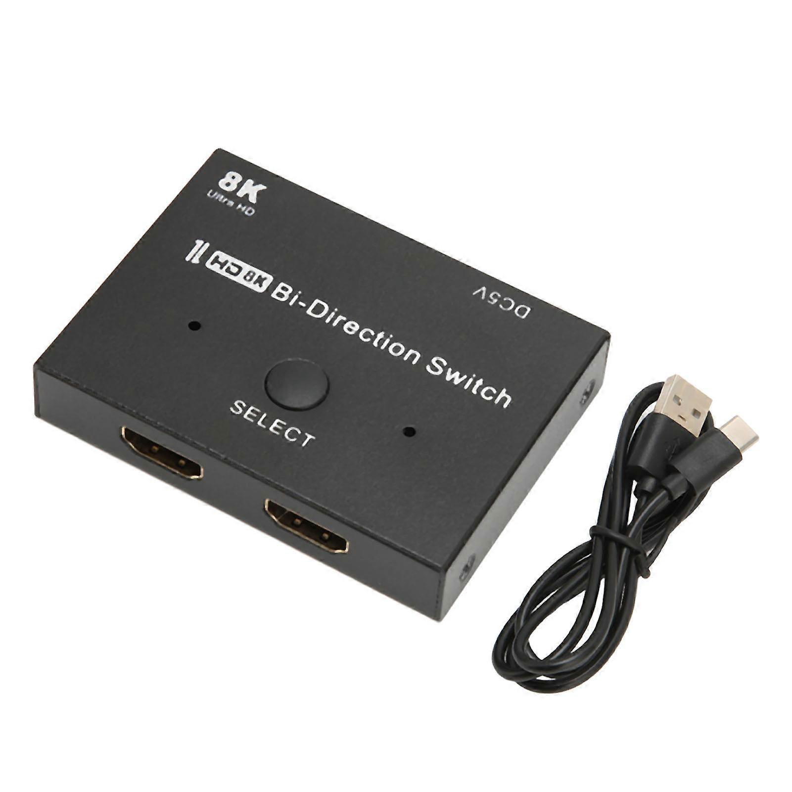 HD Multimedia Interface Directional Switch 8K At 60Hz 4K At 120Hz 1 in 2 Out Bi Direction Splitter for PC TV