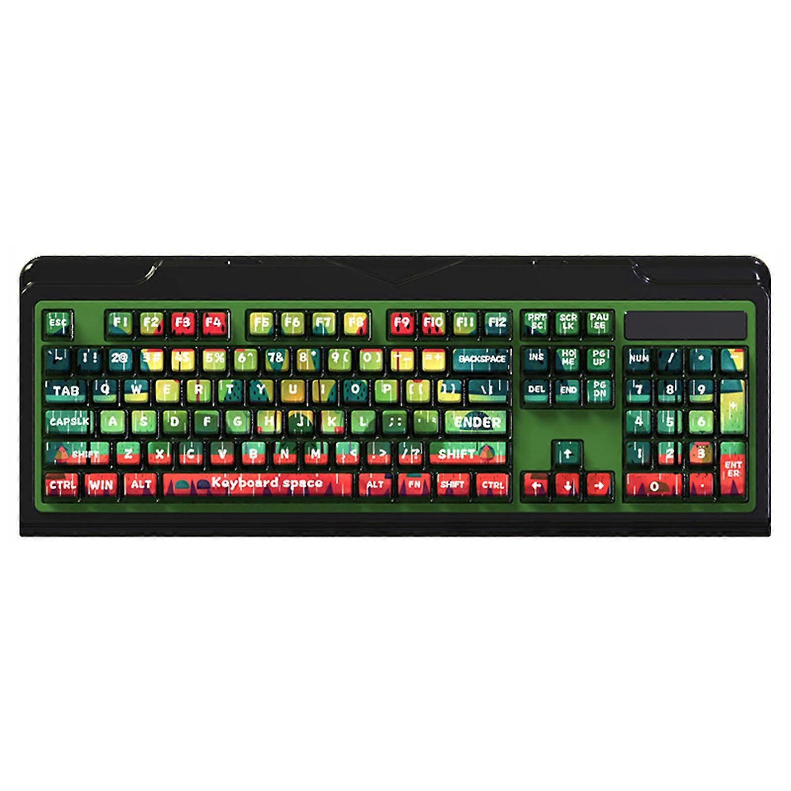 116Keys Keycaps PBT Watermelon Shine Through Effect Translucent Keycap Set for Mechanical Keyboards Enhanced