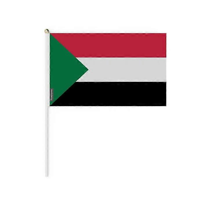 Miniature Flag - Multicolor - Sudan - 14 x 21 cm - Pack of 100 - Durable Polyester