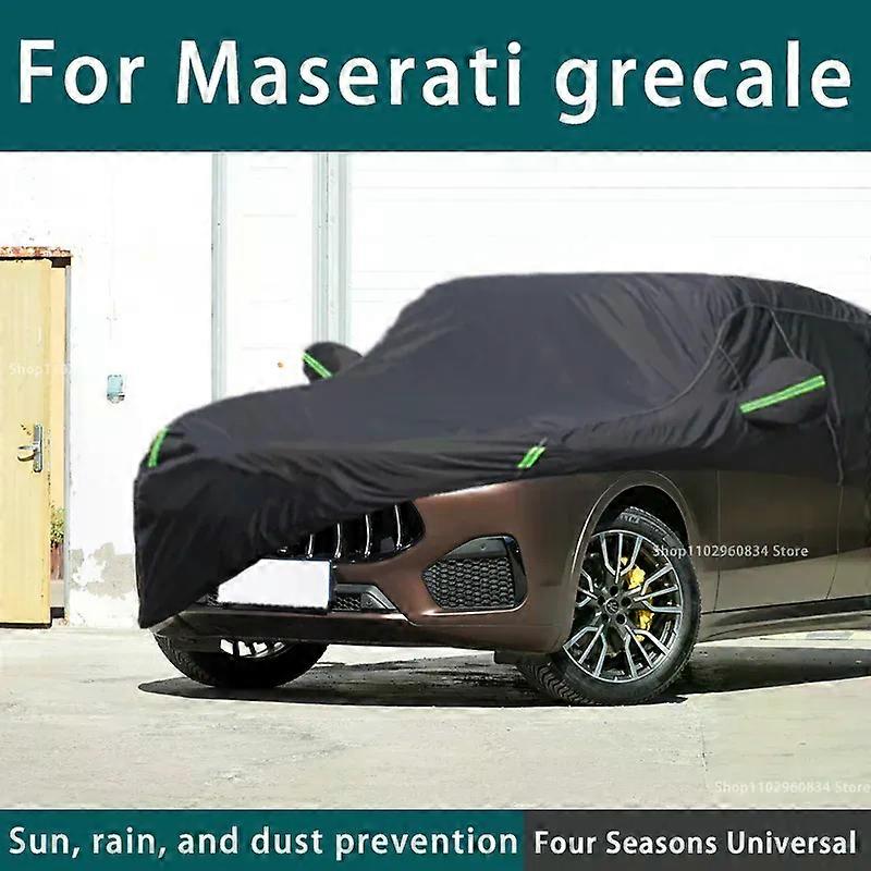 لمازيراتي Grecale 210T أغطية السيارة الكاملة في الهواء الطلق للأشعة فوق البنفسجية الحماية من أشعة الشمس الغبار المطر غطاء السيارة الواقي من الثلج غطاء أسود تلقائي