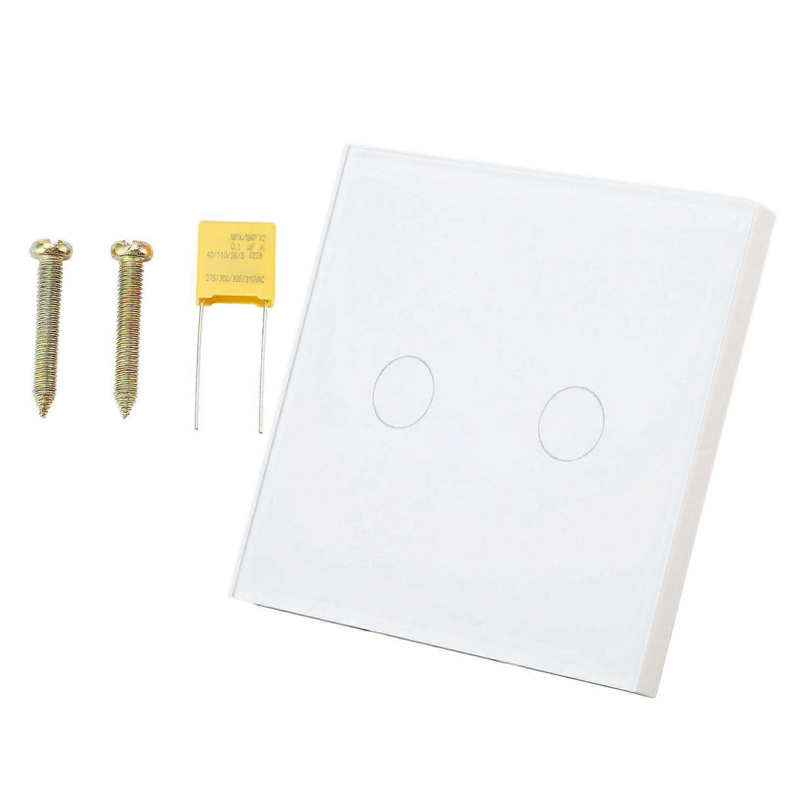 2025 Latest Model 2 Gang Wall Switch with Indicator Tempered Glass Panel