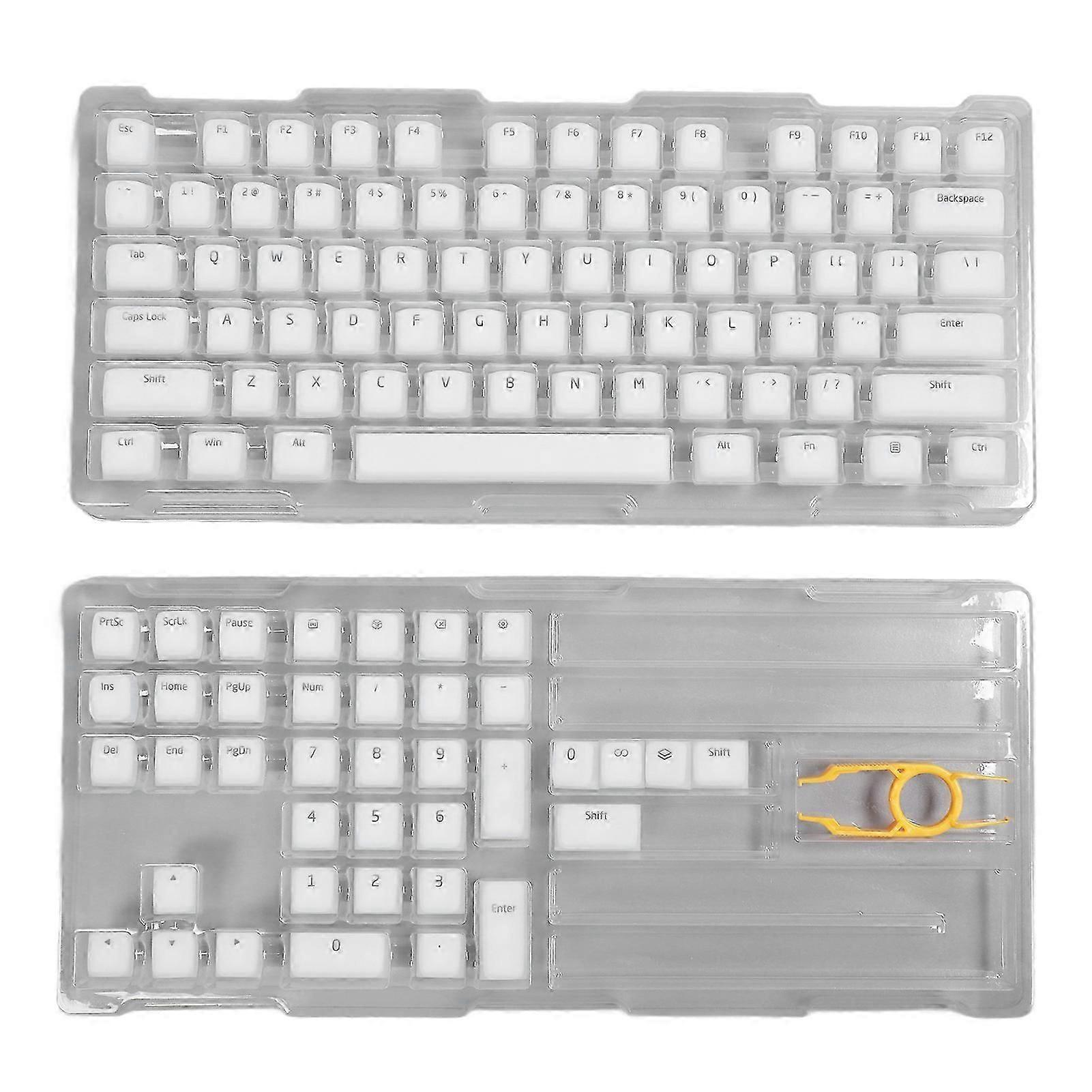 113 Keys PBT Keycaps Professional DIY Original Height Mute Mechanical Keyboard Keycaps for 61 64 68 72 82 84 87 104 108 Keys Mechanical Keyboard White