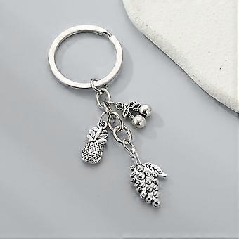 5PCS Fruit Keychain: Hawaiian Party Favors Charms Tropical Keychains for Women Girls Cute Handbag Purse Charms Summer Theme Key Ring for Luau Party Su
