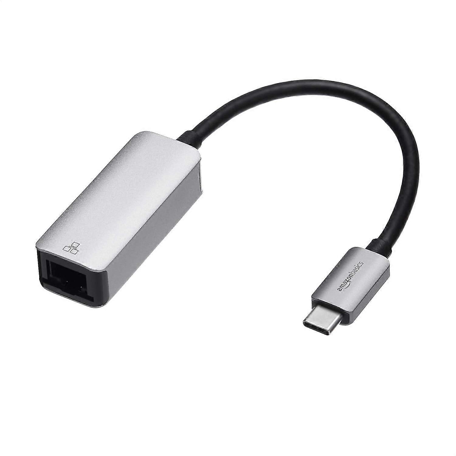 2025 Latest Model Aluminum USB-C to RJ45 Gigabit Ethernet Adapter, Fast Network, Grey, 2.