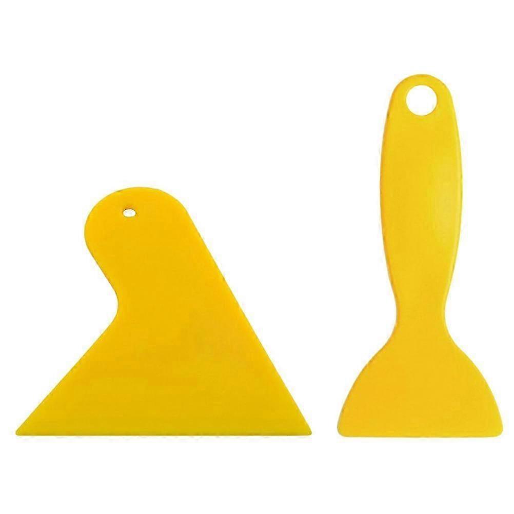 2pcs Yellow Glass Protective Film Installing Tool for Automobile Auto Car Wrap Trim Vehicle Window L