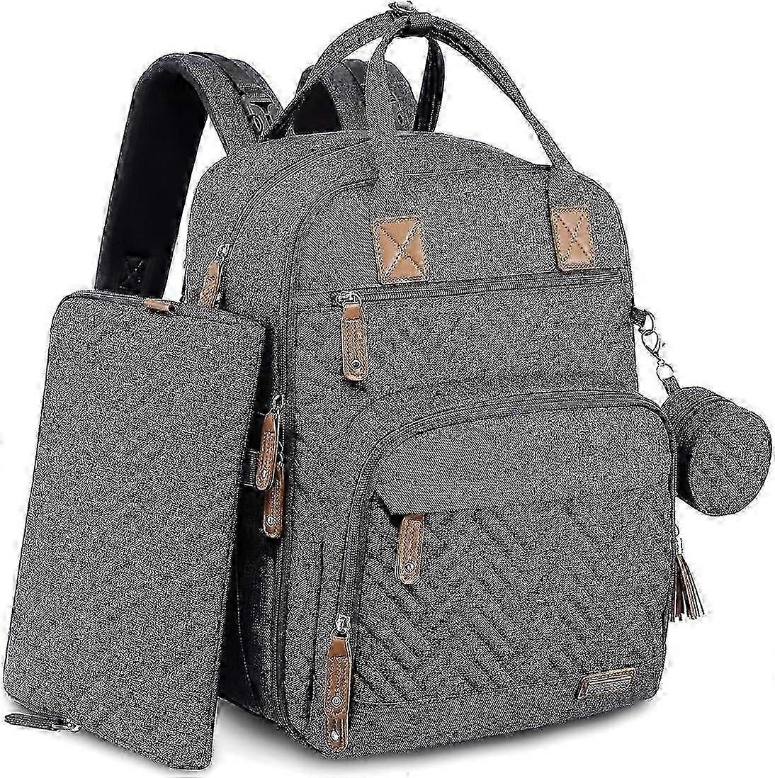 Baby Changing Bag,Nappy Changing Backpack with Nappy Pouch,Black