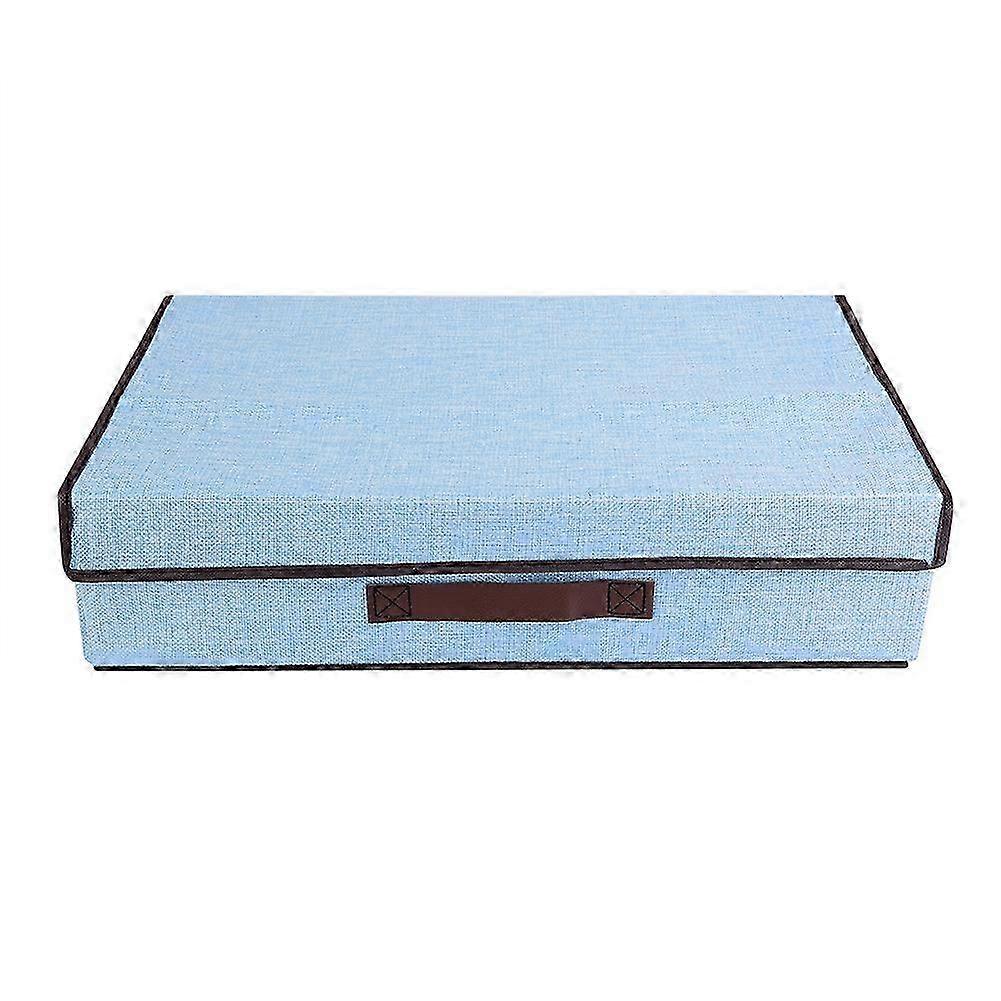 ネクタイ用折りたたみ式コットンクローゼットオーガナイザースカーフソックス収納ボックス - ブルー