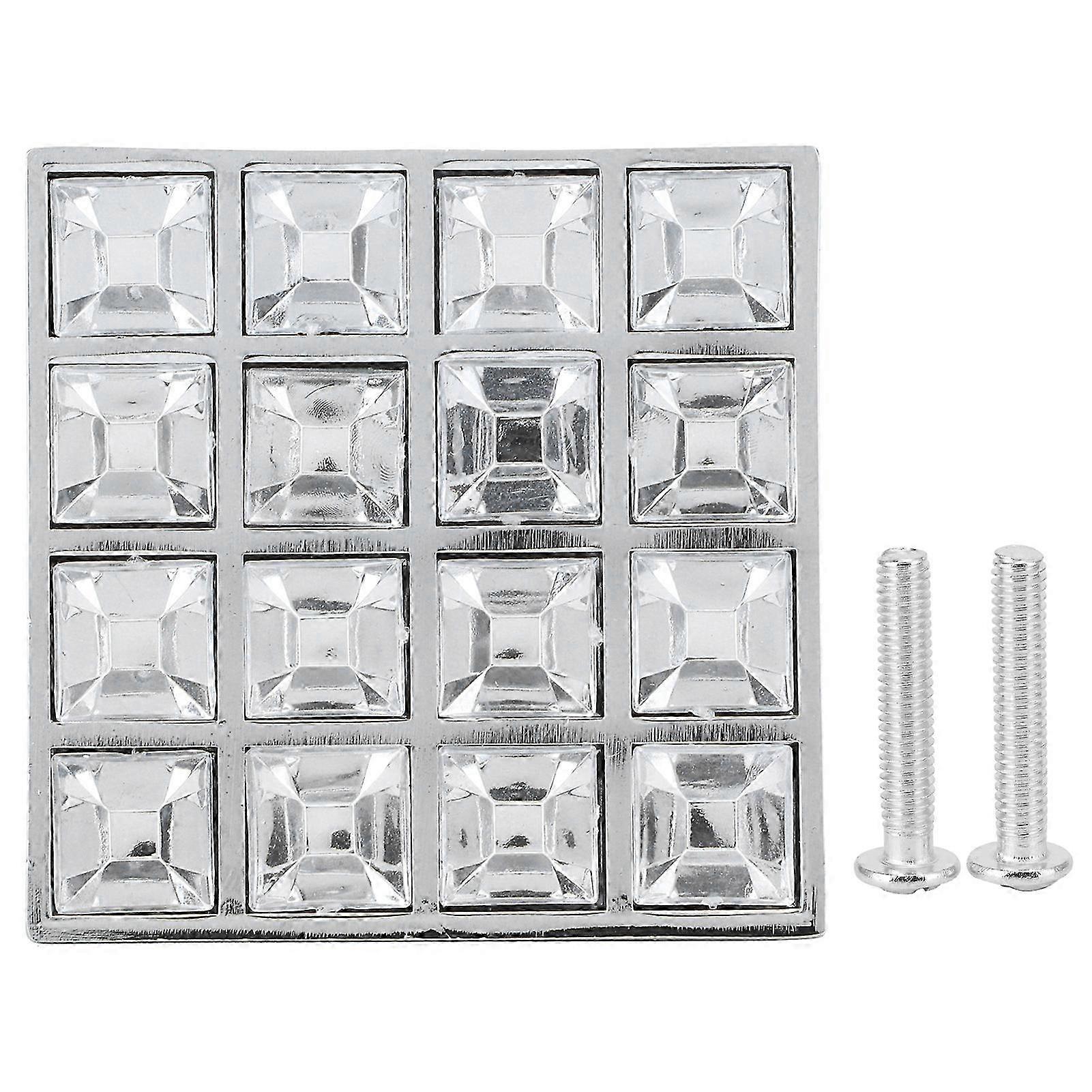 16 Grids Square Crystal Knob Cabinet Drawer Closet Cupboard Door Handle Pull Double Hole 2025