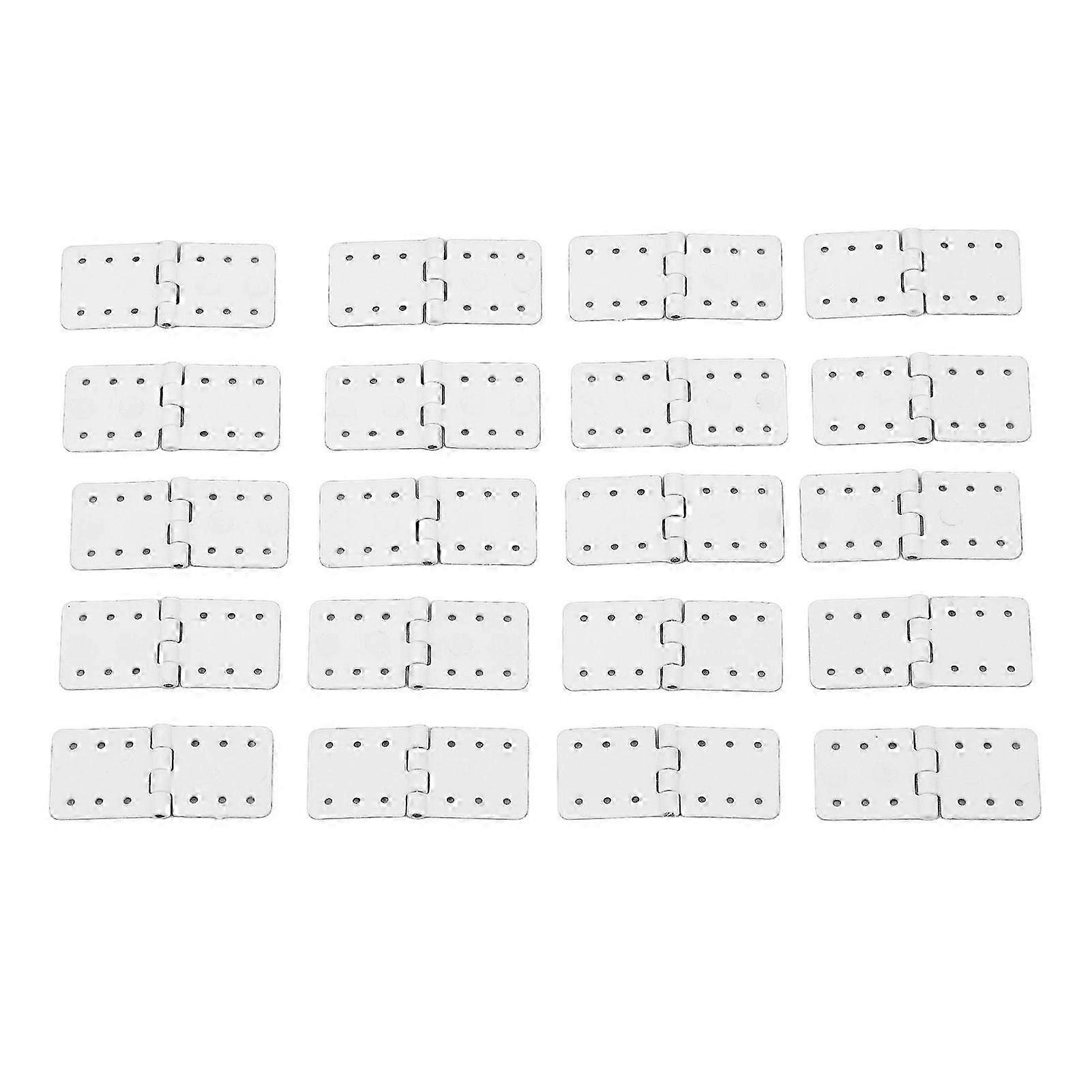 40PCS Remote Control Pinned Hinges for Model Aircraft with Plastic Hinge Parts Suitable for Airplane Wings, Size S