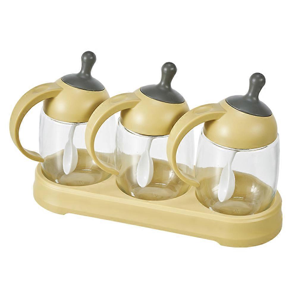 Tabletop Seasoning Box Sturdy Material For Householders Yellow 25.5X15CM 1Set