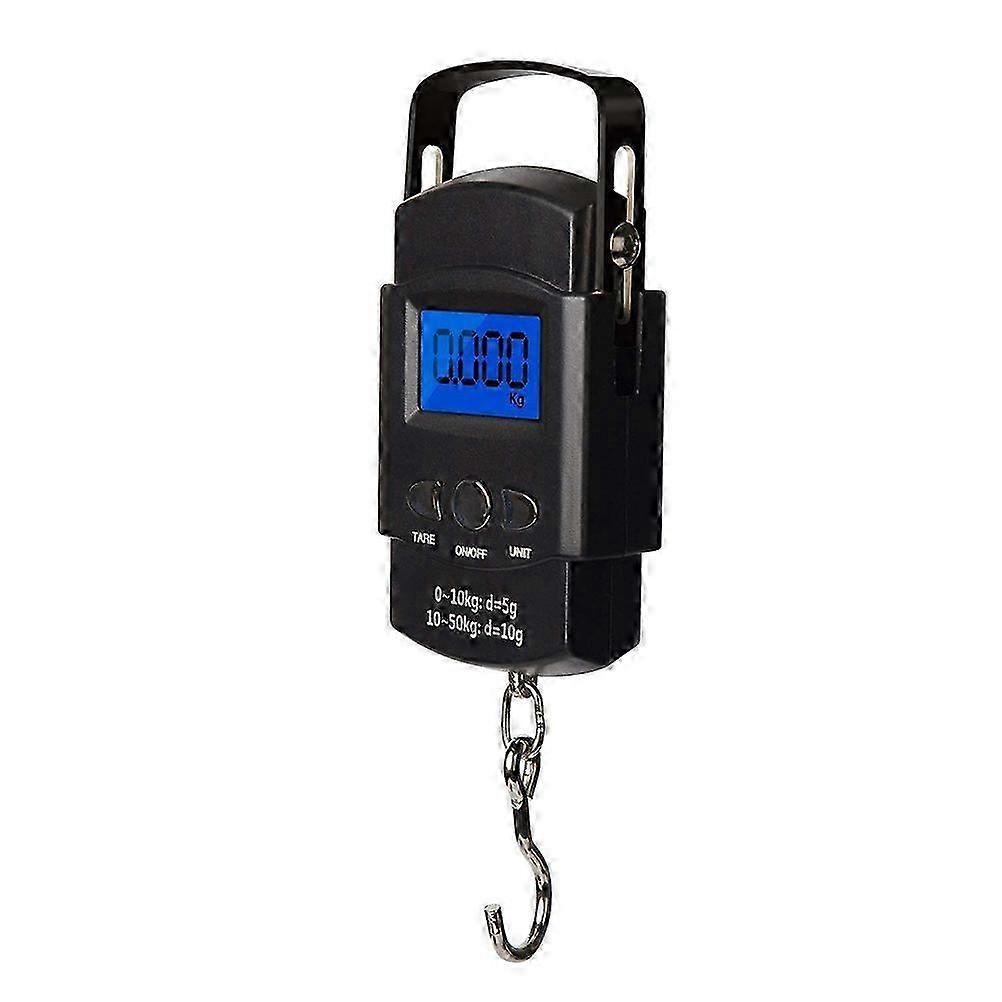 Portable Digital Hook Scale Handheld Hanging Weighing Tool Mini Electronic Scale-M-Black