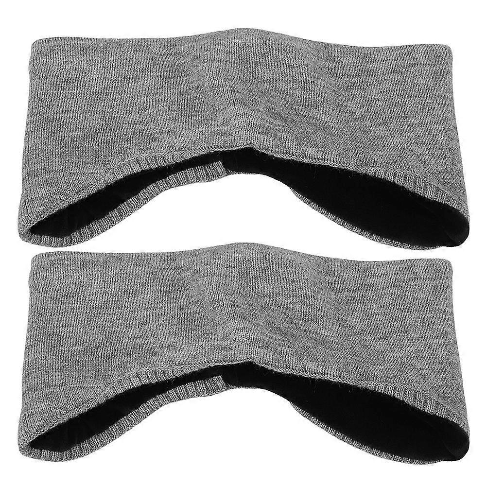 Ear Muffs Winter Headband Style Grey Fine Plush Noise Shielding 2Pcs
