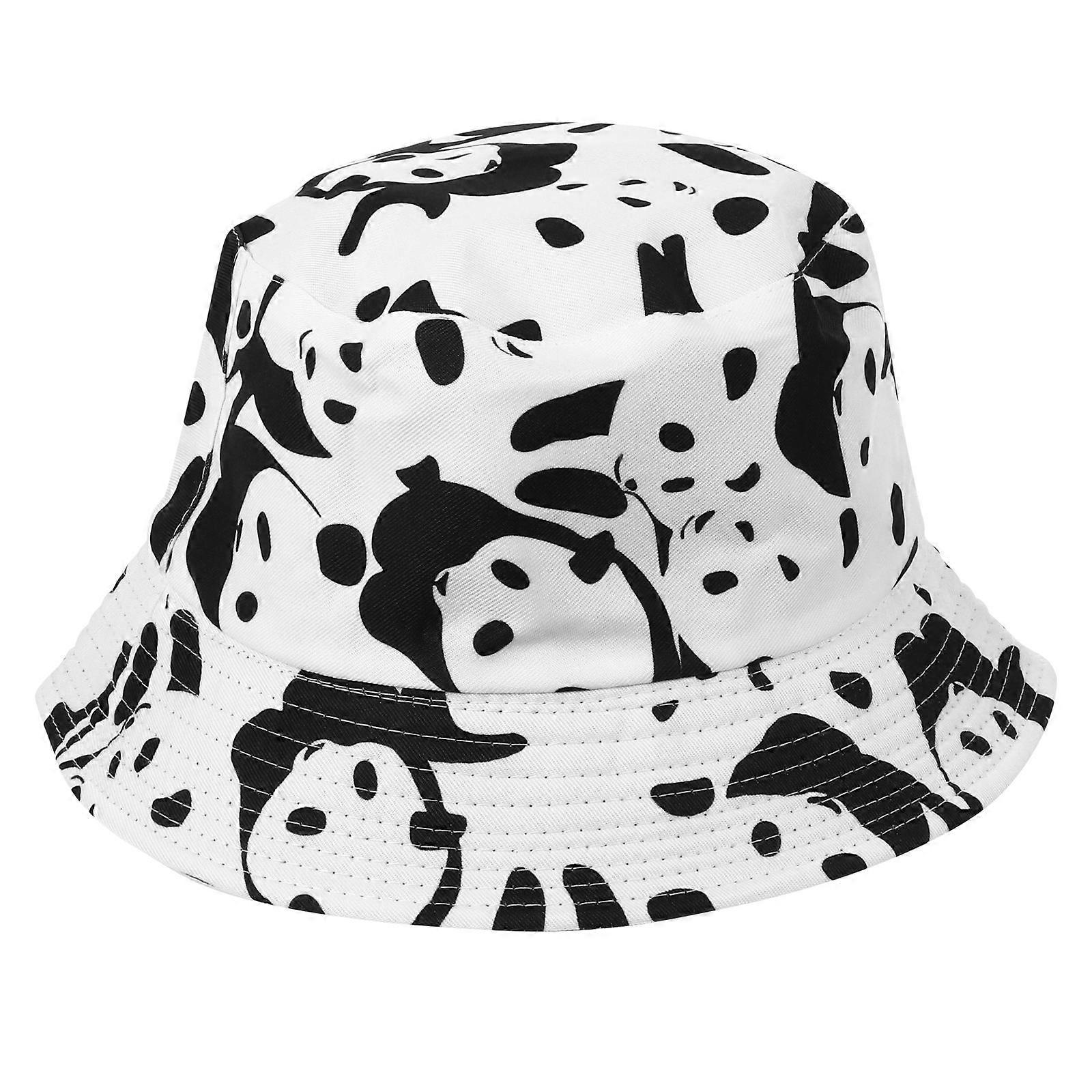 Lovely Bucket Hat Double-faced Cotton Hat Outdoor Sun Protection Round Brim Assorted Color 1Set