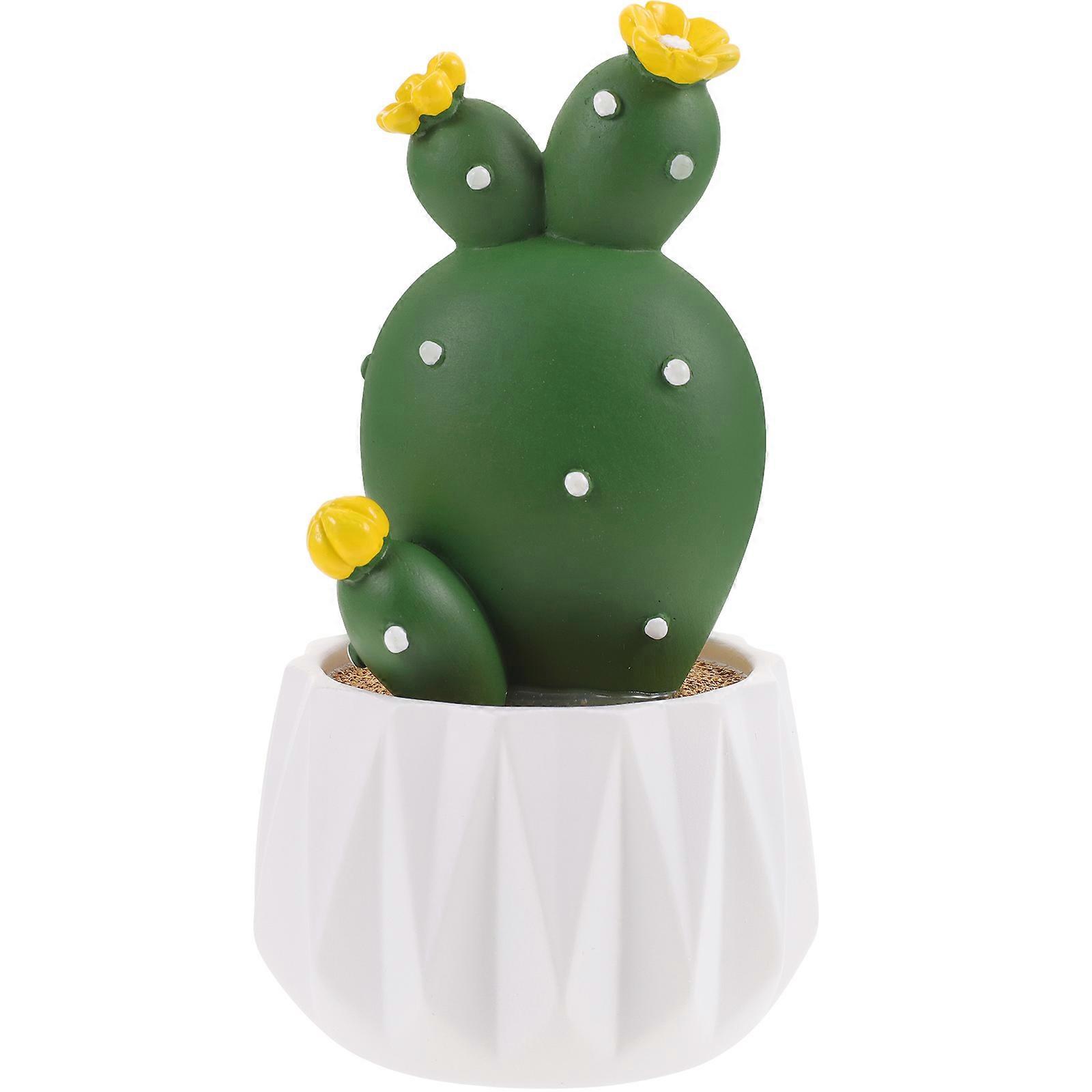 Decorative Artificial Flora Simulated Potted Cactus Dining Area Decor Multi 7x7x12.5cm 1Pack