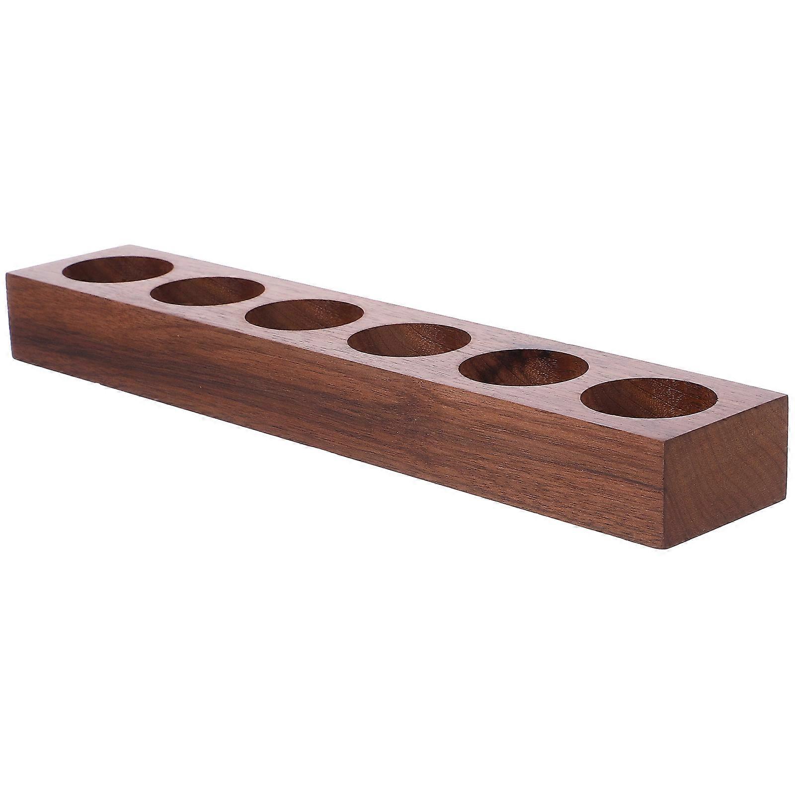 Coffee Bean Tubes Stand Display Organizer Wooden Stand Tube Shape Elegant Style Home Use 23.00X4.40X2.50CM 1Pack