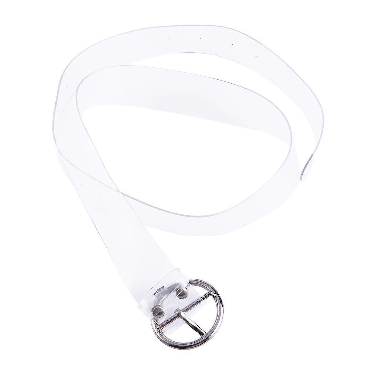 Round Shape Buckle Belt Stylish Full Transparent Belt Round Shape Buckle Women Casual Durable 1 Piece