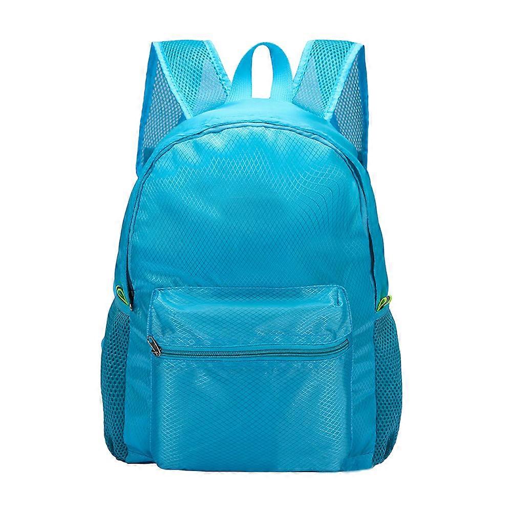 Multifunctional Backpack Foldable Lightweight for Picnic Widen Bands Blue 44x28x14 Cm Two Expansible Side Mesh Pockets 1Pcs