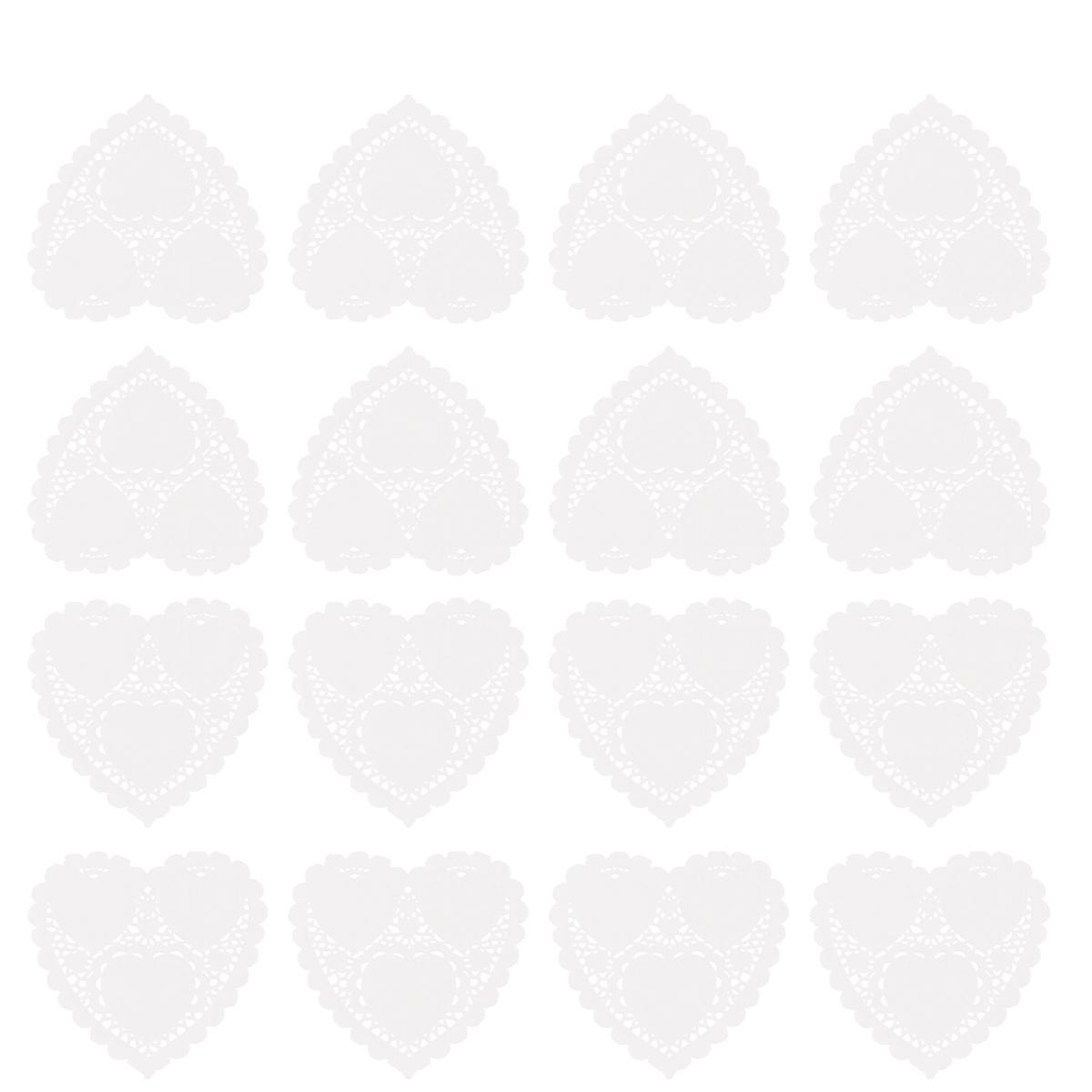 Square Paper Doilies Heart Shaped Cake Package Lining Oil Absorbing 4 Inches White 200 Sheets