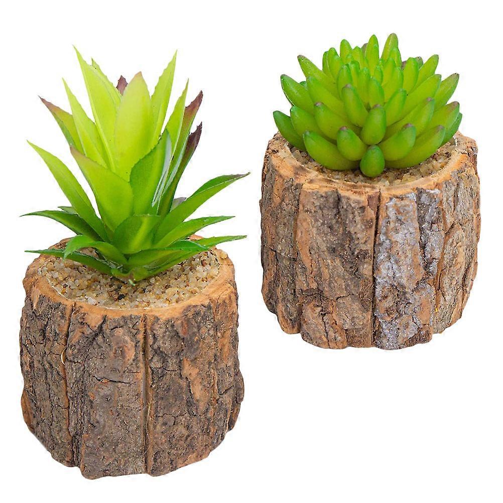Simulation Succulents Mini Potted Bonsai Artificial Plant Decor for Home Decoration Multi 17X10CM 2Pcs