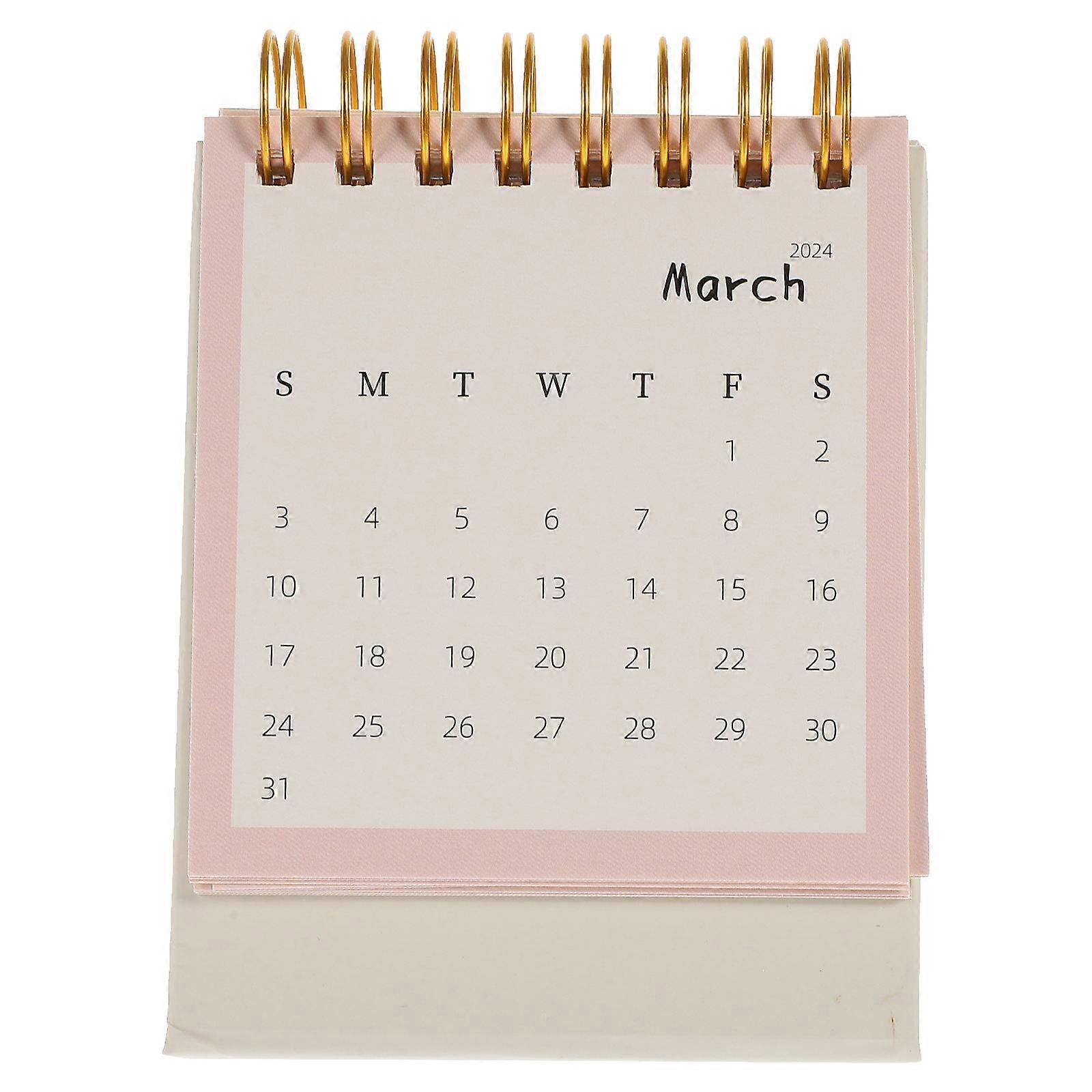 Self Standing Calendar Convenient Month Calendar Office Desk Calendar Home Supply Classic Design Office Workers 1Set