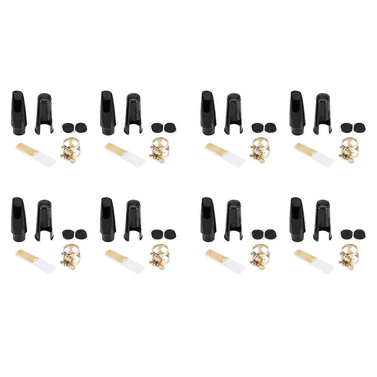 8X Alto Sax Saxophone Mouthpiece Plastic with Cap Metal Buckle Mouthpiece Patches Pads Cushions