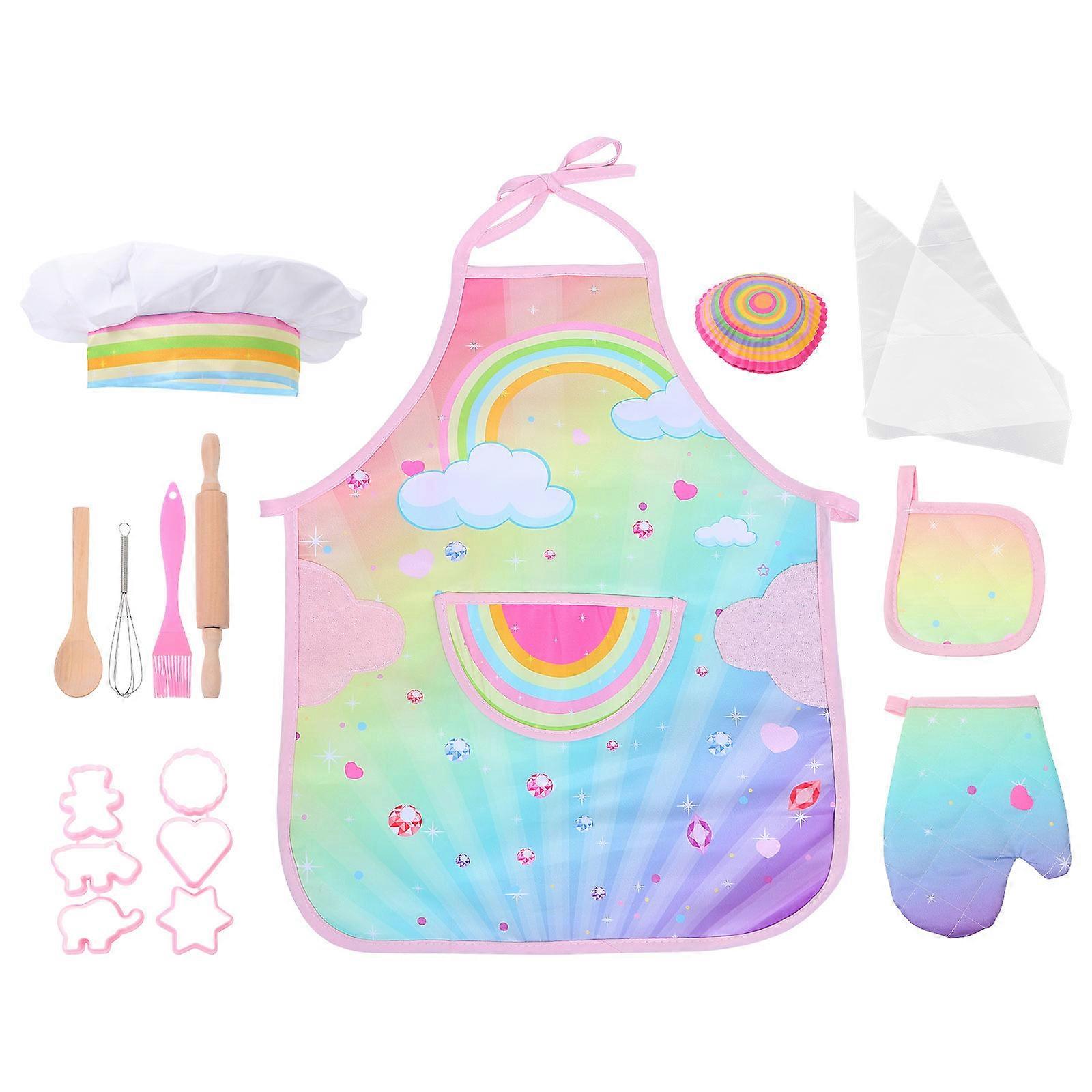 Dinosaur Apron Set with Cake Moulds & Baking Tools – Interactive Pretend Play for Boys – Safe & Educational Role Play Experience