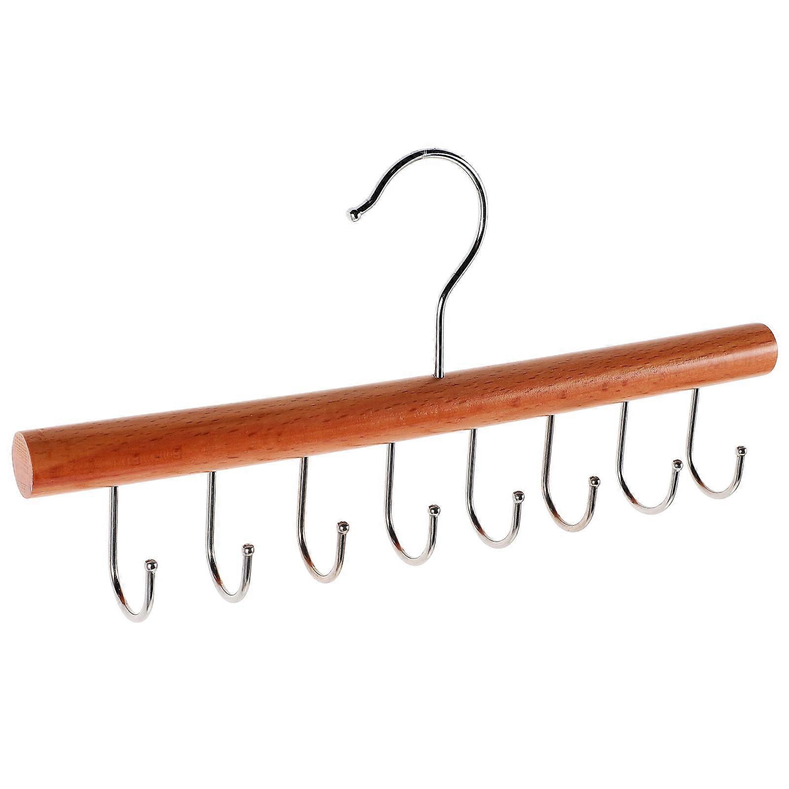 Scarf Organizer Wooden Belt And Tie Organizer Hanging Hats Space Saving Round Shape Design 1Set