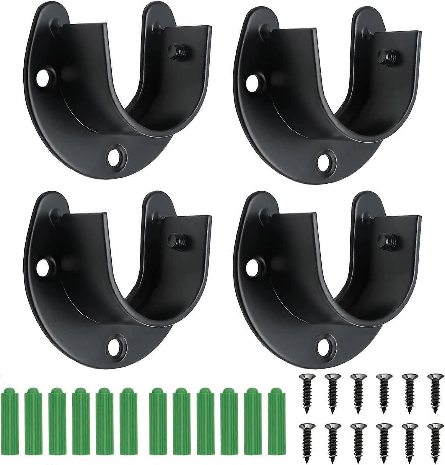 4pcs Stainless Steel Wardrobe Bracket, Closet Rod Brackets