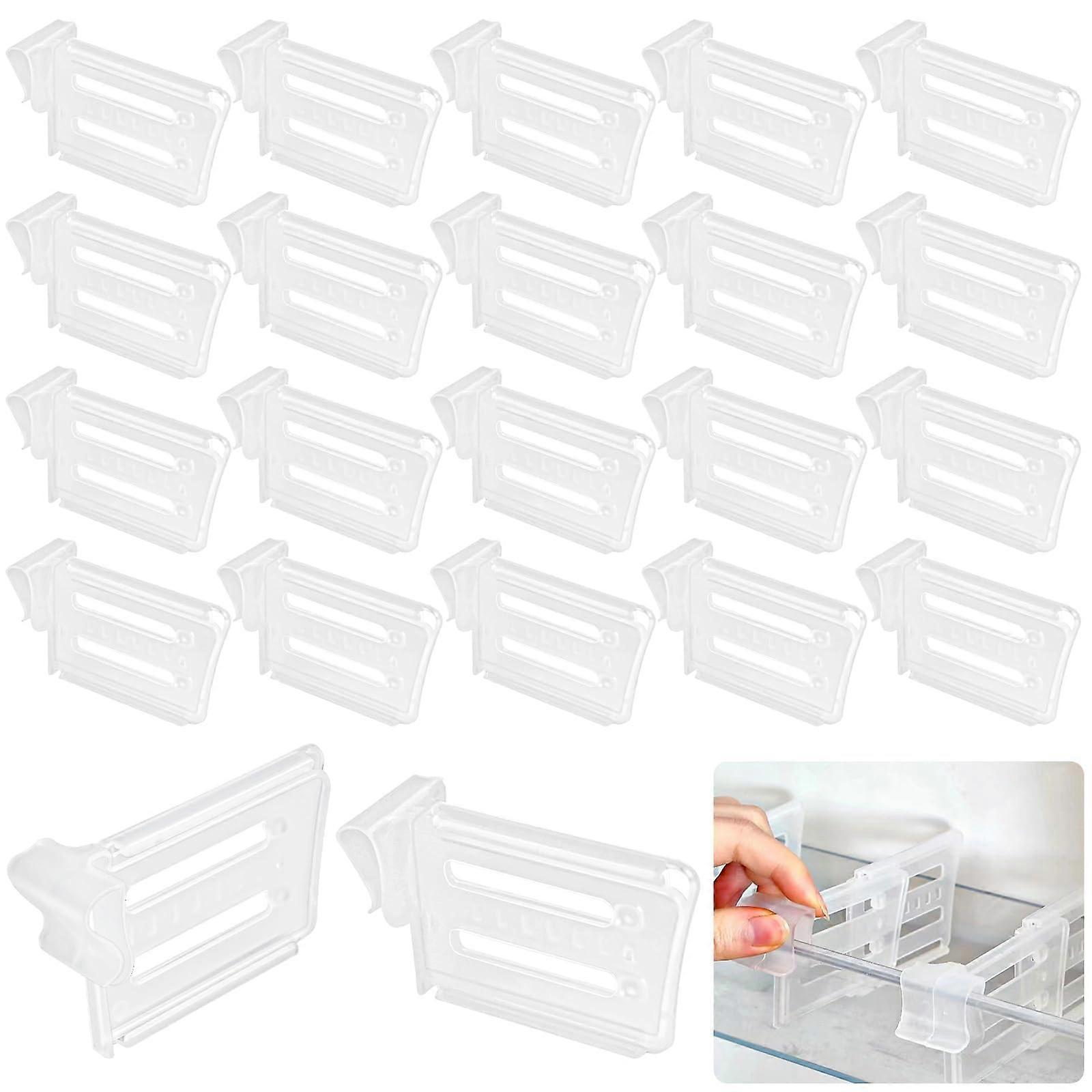 Pack of 20 Fridge Organiser Dividers Adjustable Door Storage for Fridge Drawers
