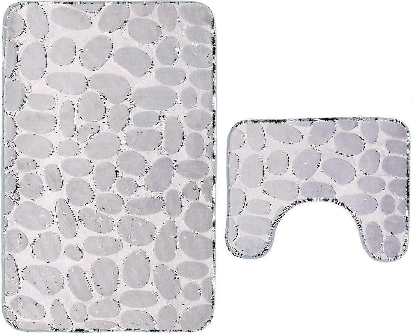 Badezimmermatte Set WC Teppich Bodenmatte Set Waschbar Rutschfest Badezimmermatte