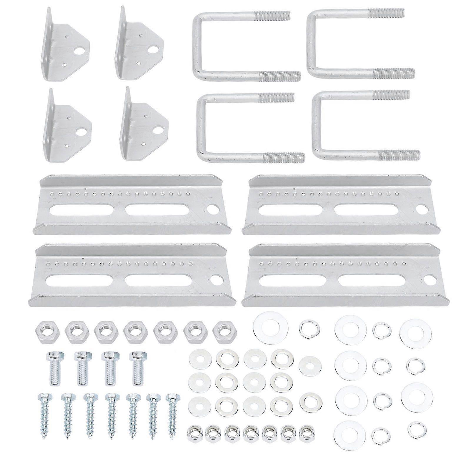 4 Sets 8in Boat Trailer Bunk Brackets Galvanized Rotary Top Bracket Kit for 3x3in Crossmember MK88948