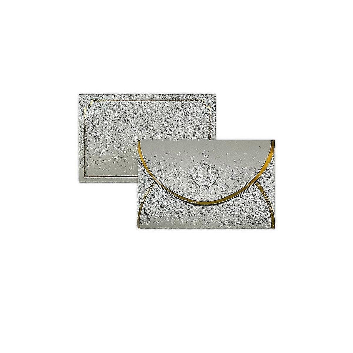 50pcs Gift Card Envelopes With Love Buckle Envelopes With Gold Border, Envelope For Note Cards, Wed