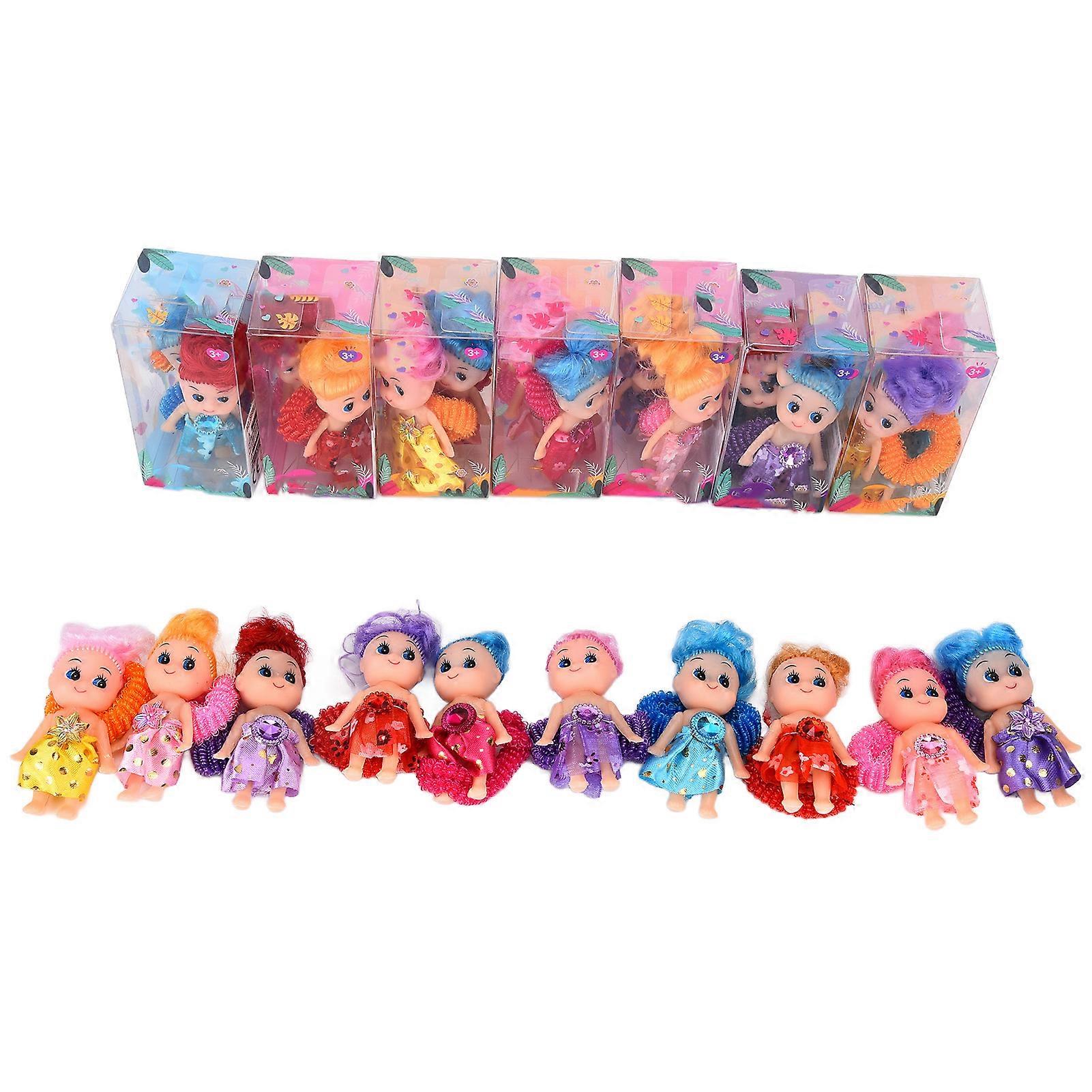 24pcs Exquisite and Unique Mini Dolls for Kids with Decorative Ring and Beautiful Clothes