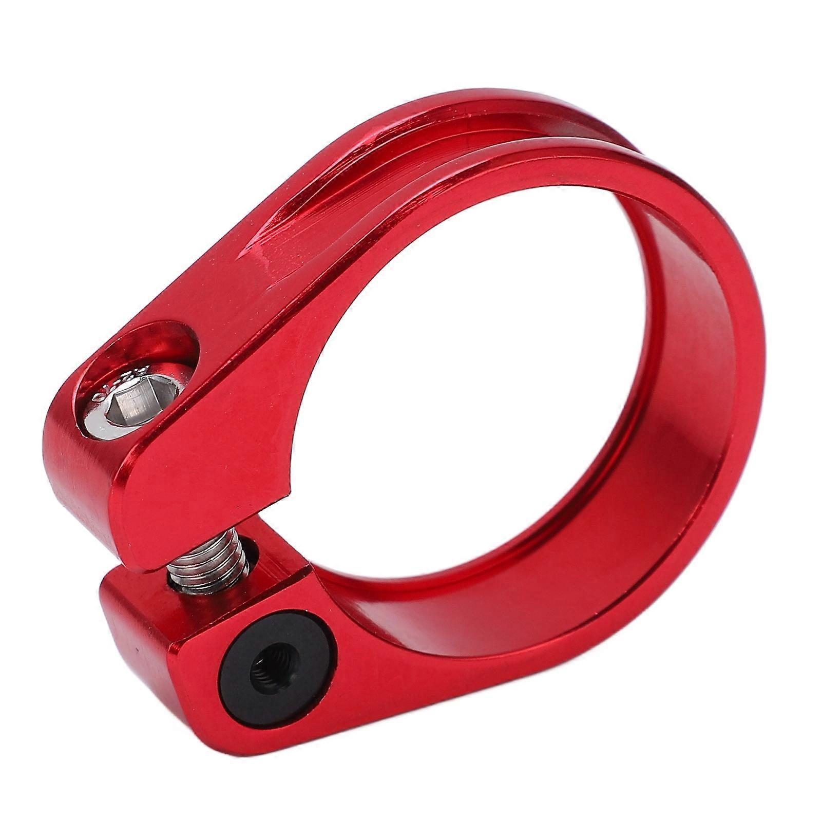 Bicycle Seatpost Clamp, 31.8mm, Aluminum Alloy, CNC Cutting, Ergonomic Hollow Design, Red