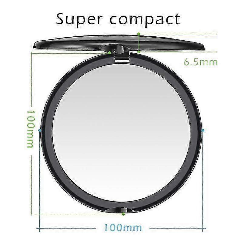 Compact Magnifying Purse Mirror With 10x Magnification - Double Sided Black Travel Mirror For Makeup, 4 Inch Small Pocket Mirror Or Purse Mirror (blac