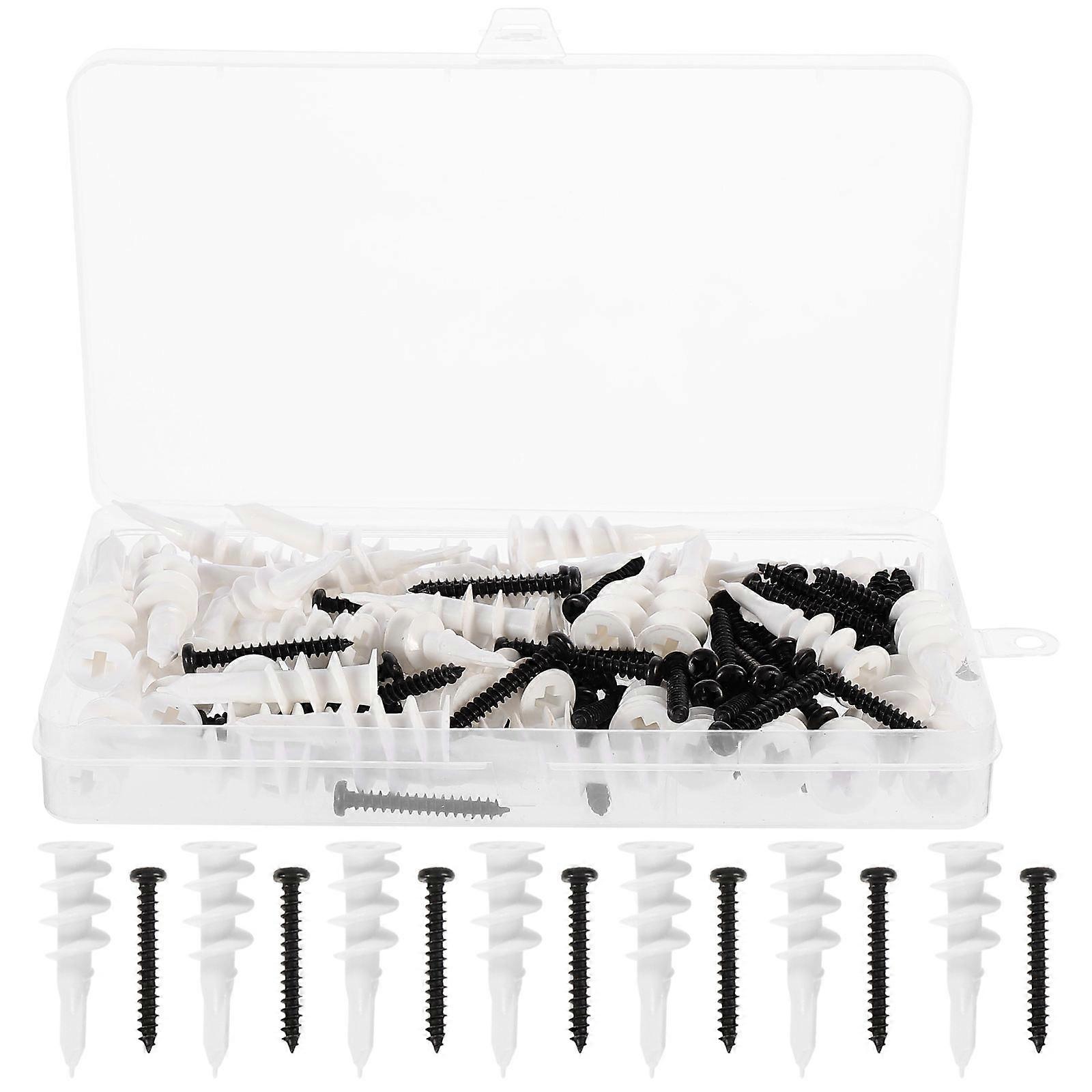 Plasterboard Fixing Screw Cavity Wall Fixer Cylindrical Shape White 100Pcs