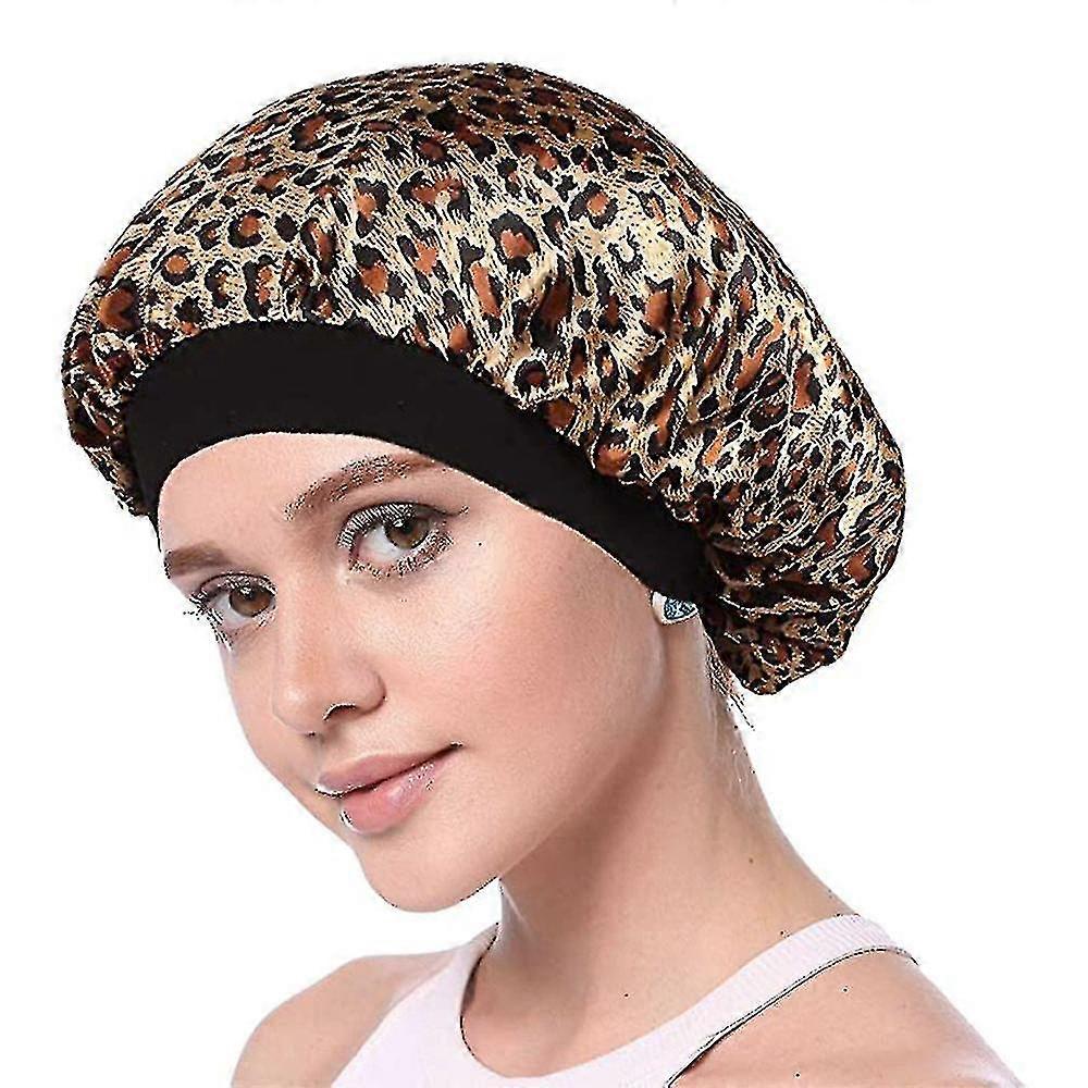 Double Layer Satin Sleep Cap with Wide Elastic Band