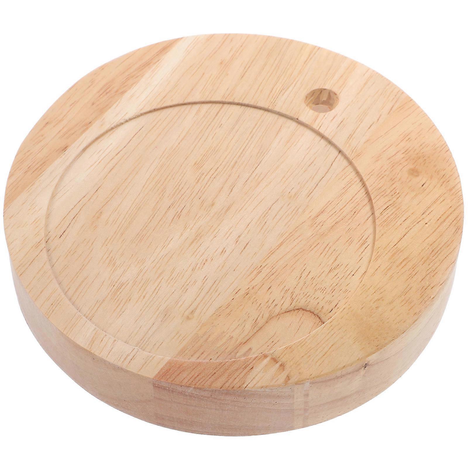 Round Solid Wood Base Stylish Living Room Minimalist Design 1Set