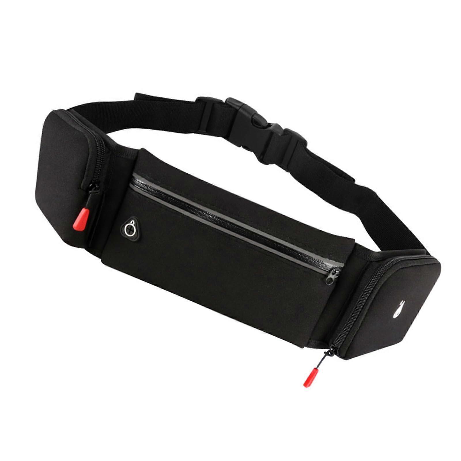 Belt Bag with Two Pockets, Waterproof Running Money Belt for Travel, Workout, Sports, Hip Pack