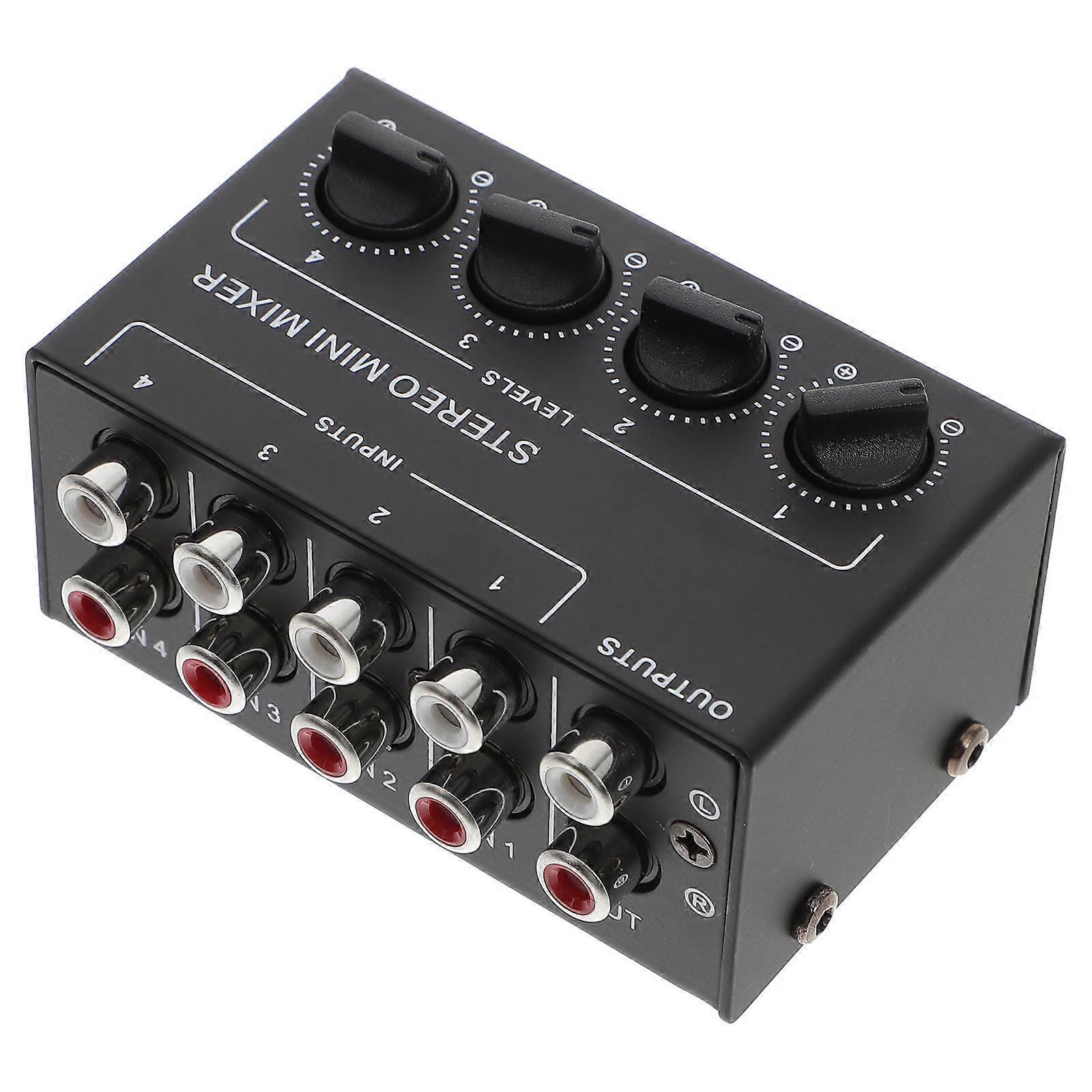 Four Channel Audio Mixer Musicians Home Use Rectangular Iron Signal Collection 1Pack