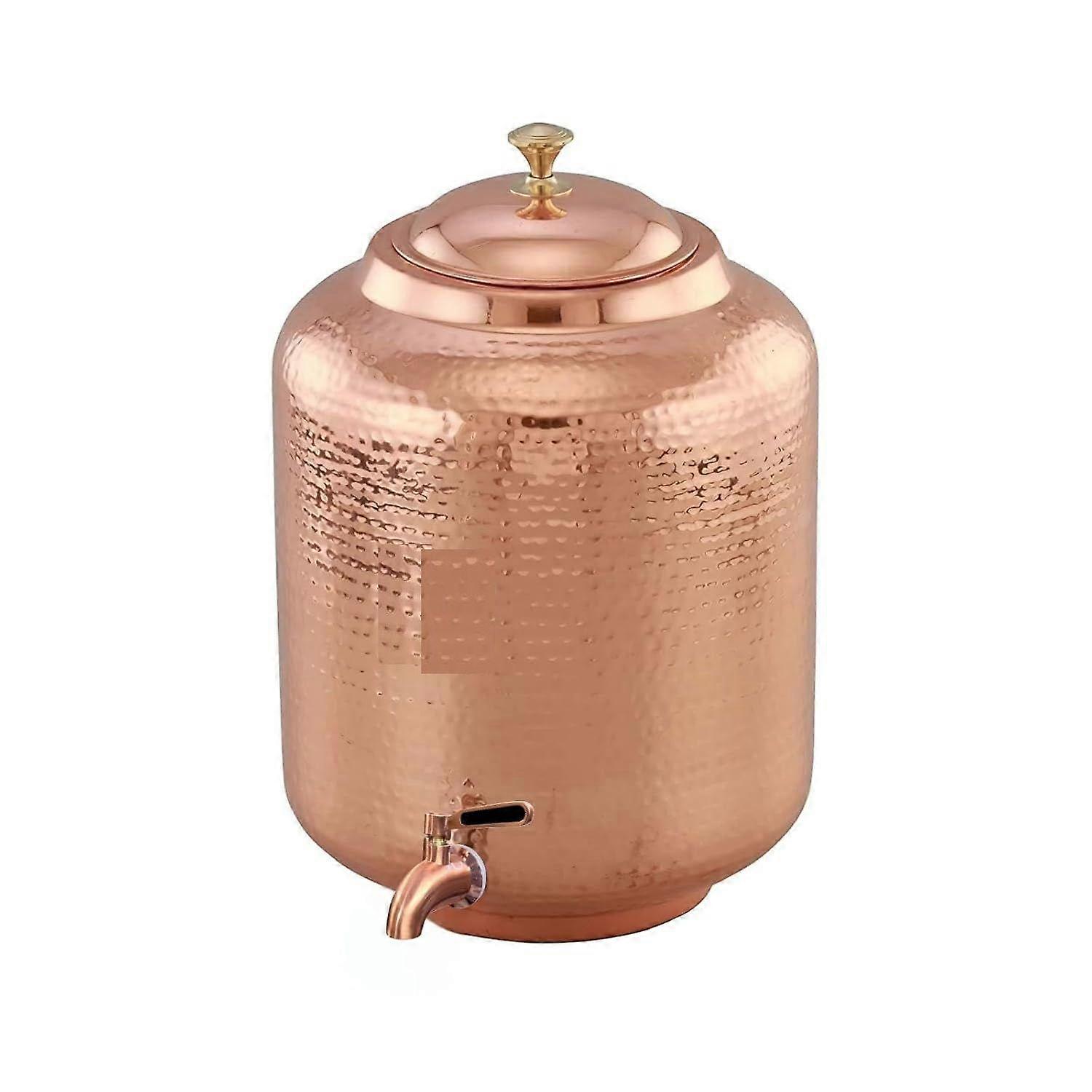 Pote de Recipiente de Cobre Martelado de 8 Litros (Matka) com Cobre Puro e Benefícios para a Saúde Ayurvédica (8000 ml)