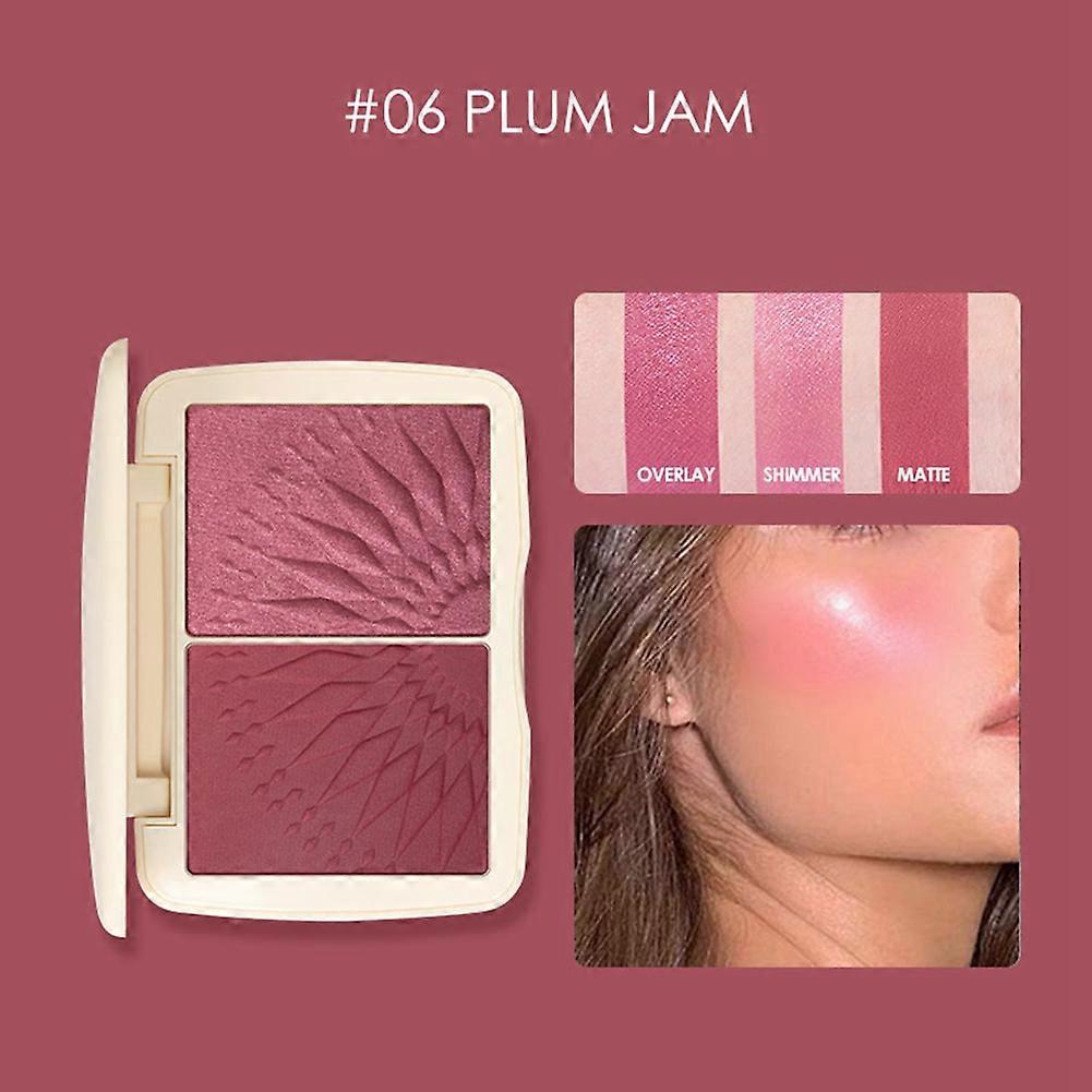 Face Blusher Matte Waterproof Long Lasting Blush Shading Powder Makeup(#6 )