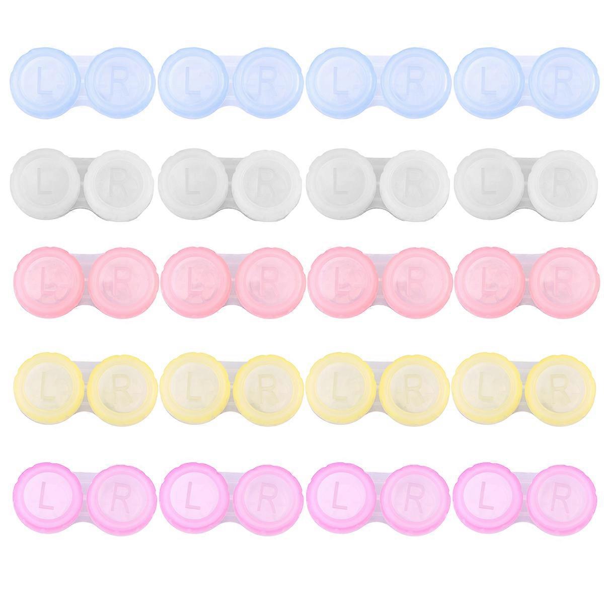 Deep Well Lens Case Clamshell Design Prevent Drying Out Transparent White 20Pcs