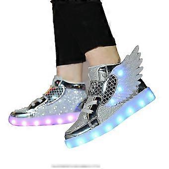 Kids Light up Shoes LED USB Charging Flashing High-top Wings Sneakers