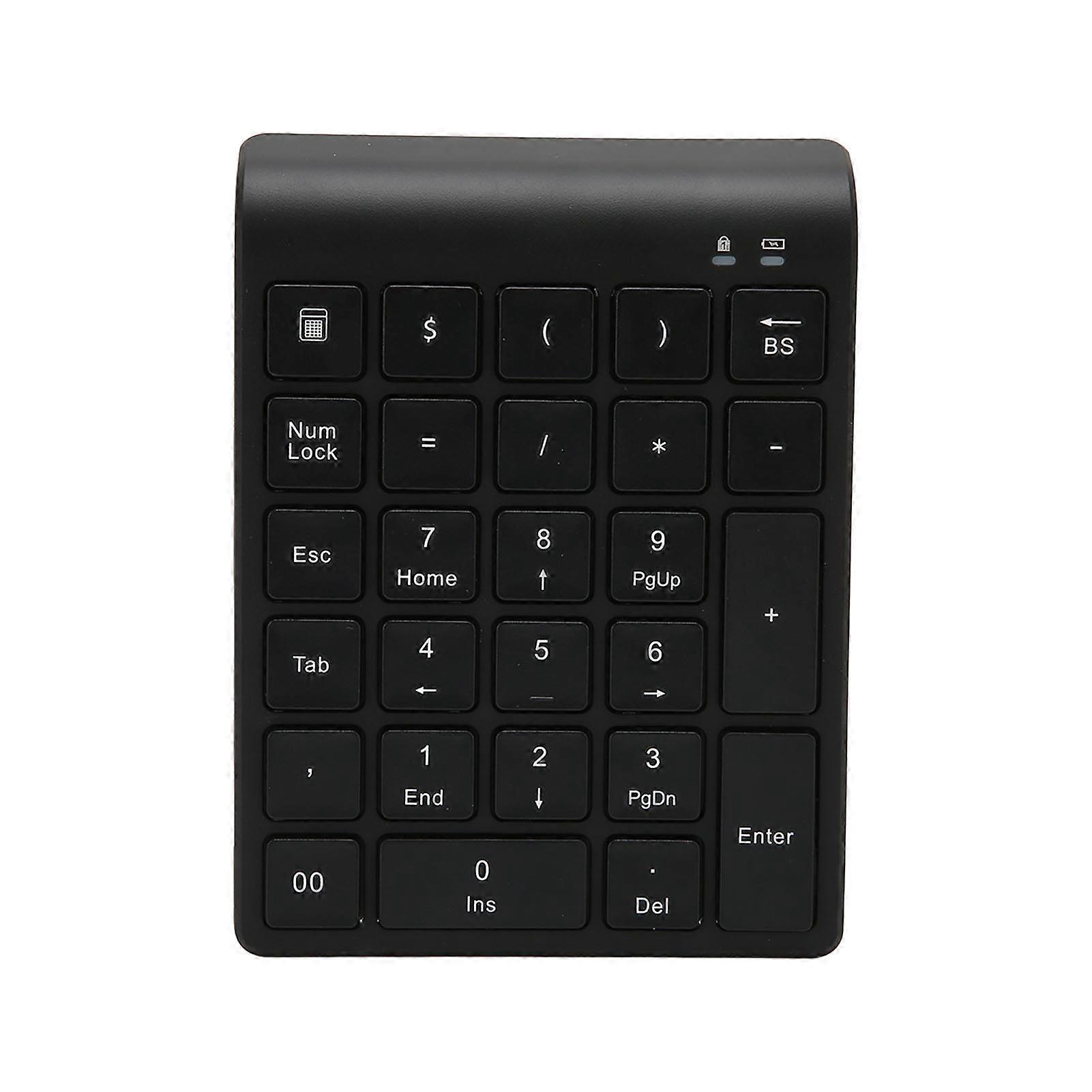 Wireless Numeric Bluetooth 27 Key Black Fast Data Transfer Gaming Keypad Support Shortcut Keys for Laptop Tablet