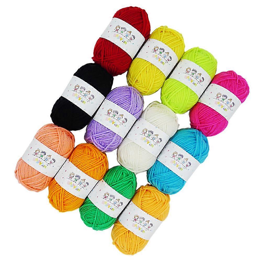 Polyester Wool Knitting Supplies for Sewing Use Assorted Color Soft Durable Yarn 12pcs
