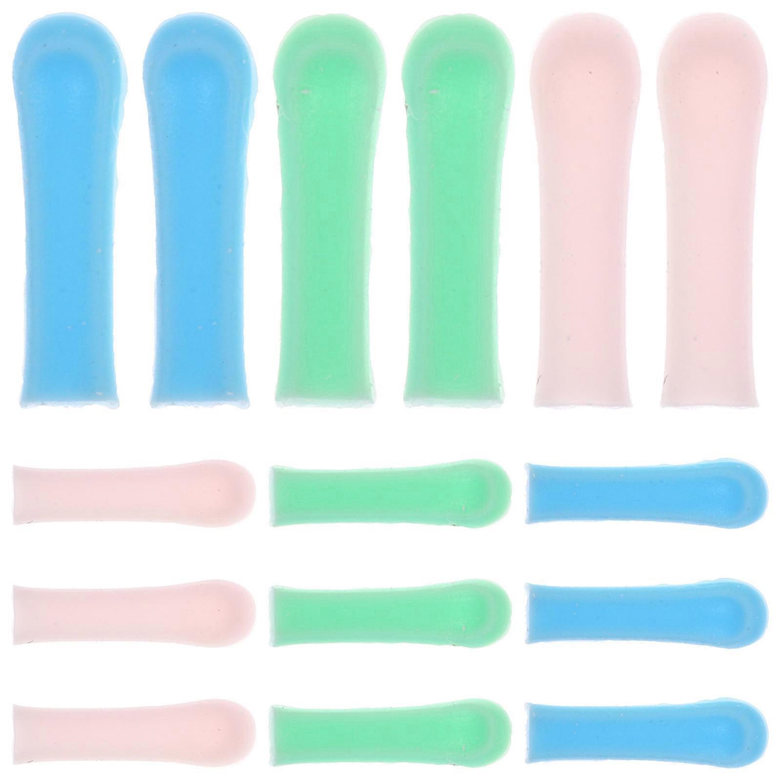 15pcs Soft Silicone Ear Wax Removal Sleeves Replacement for Ear Spoon Suitable for Adults Blue Green Pink Colors Included