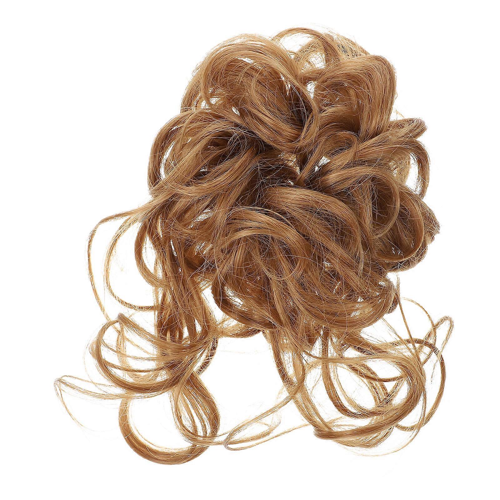 Postiche volumineux en chignon désordonné pour femmes - Chouchou pour faux cheveux au look naturel avec extension de chignon bouclé pour les mariages, les bals de fin d’année et élégant au quotidien