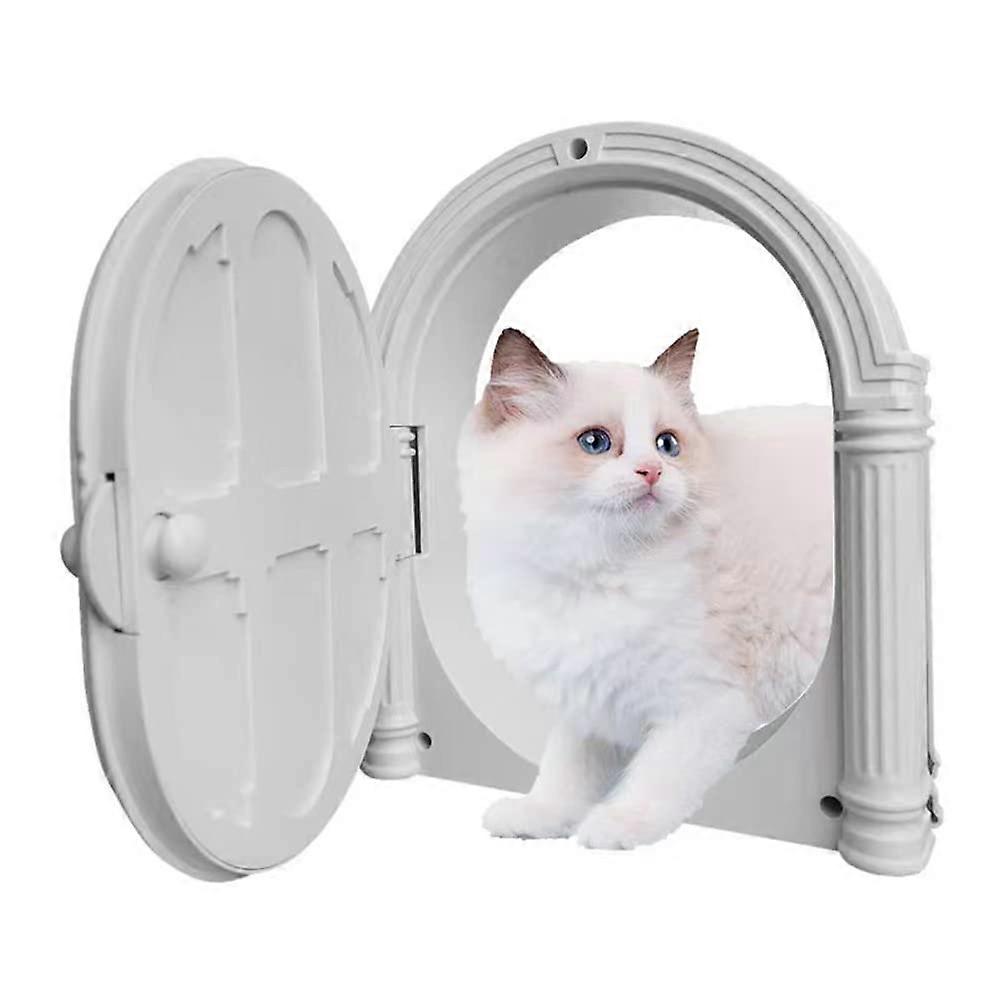 Cat Flaps for Door – Interior Cat Door for Small Cats Up to 20lbs, Easy Installation, Odor Blocking Design, White